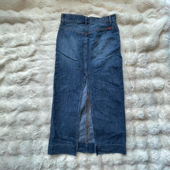 Guess Jeans Y2K Denim Maxi Skirt Low Rise - Picture 5 of 5